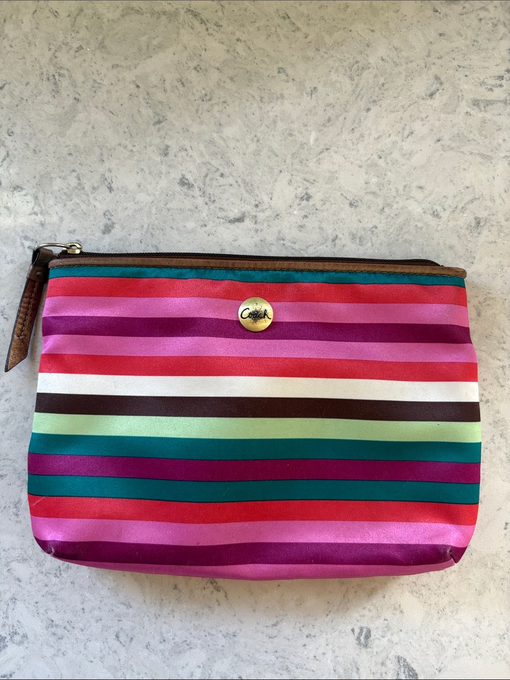 Coach Y2K Legacy Stripe Cosmetic Bag
